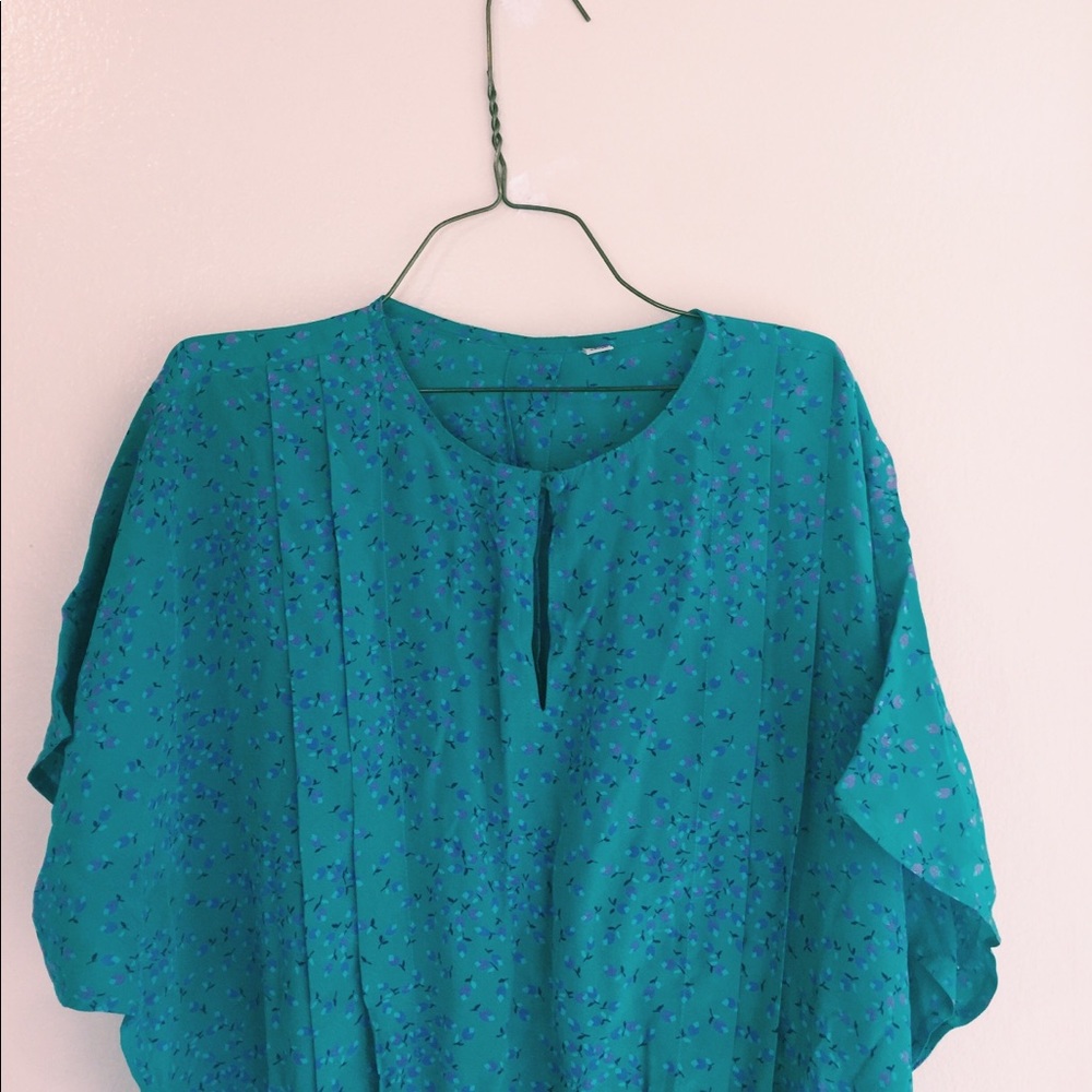 Silk vintage blue dress